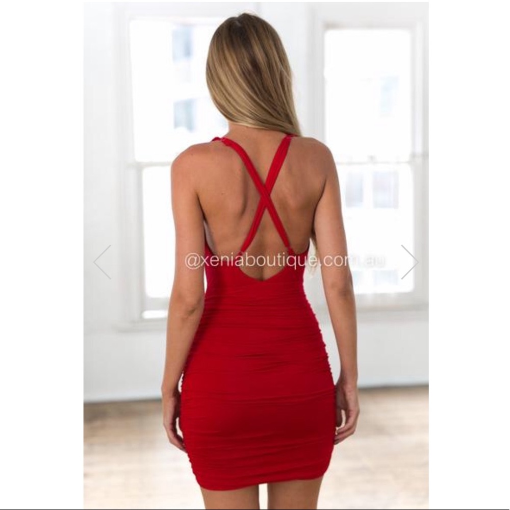 Xenia Breathless Mini Dress (Red) - Picture 2 of 8
